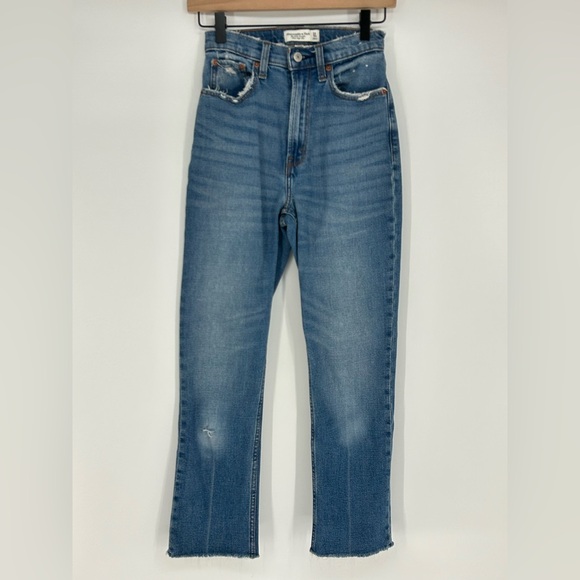 Abercrombie & Fitch Curve Love The Ankle Straight Ultra High Rise In Women 24/00 - Picture 1 of 10